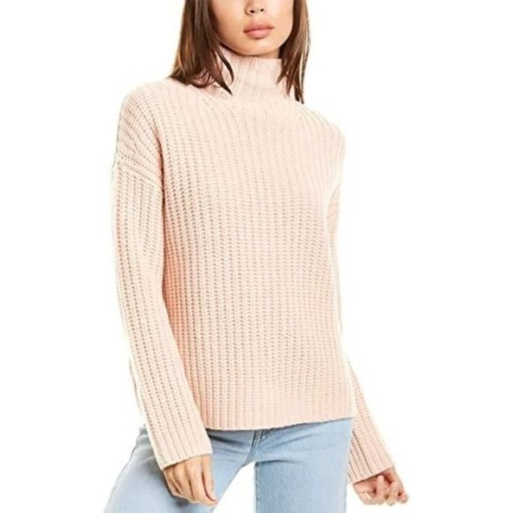 Vince Lofty Rib Knit Drop Sleeve Wool & Cashmere Blend Chunky Turtleneck Sweater - Picture 5 of 16